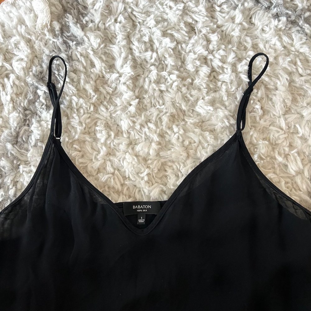 Aritzia Babaton Camisole Size S Black Adjustable Straps Flowy Relaxed - Picture 3 of 3